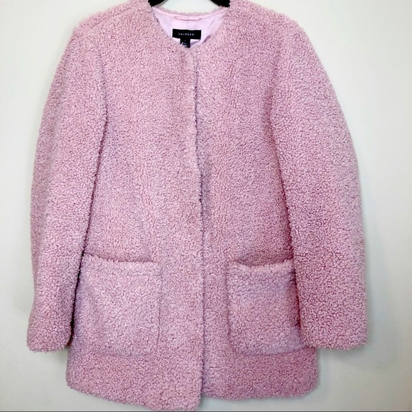 Halogen Blush Shearling Jacket Size Small - Picture 1 of 13
